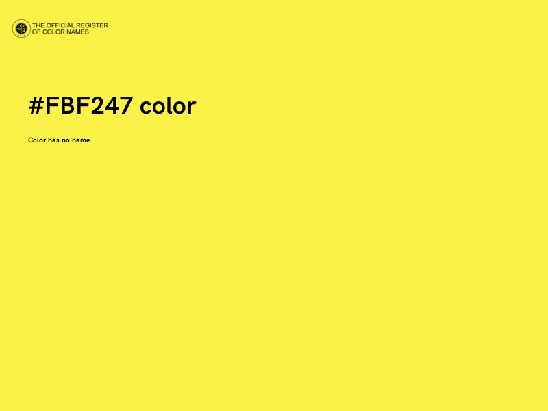 #FBF247 color image
