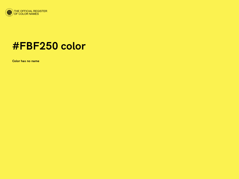 #FBF250 color image