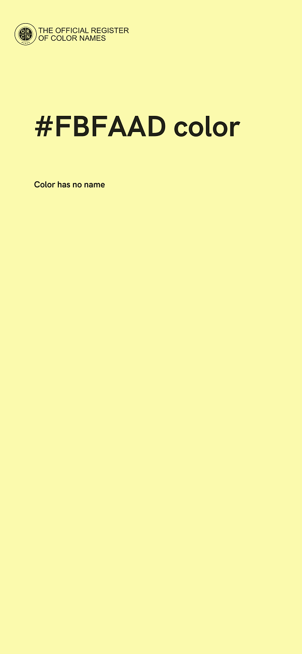 #FBFAAD color image