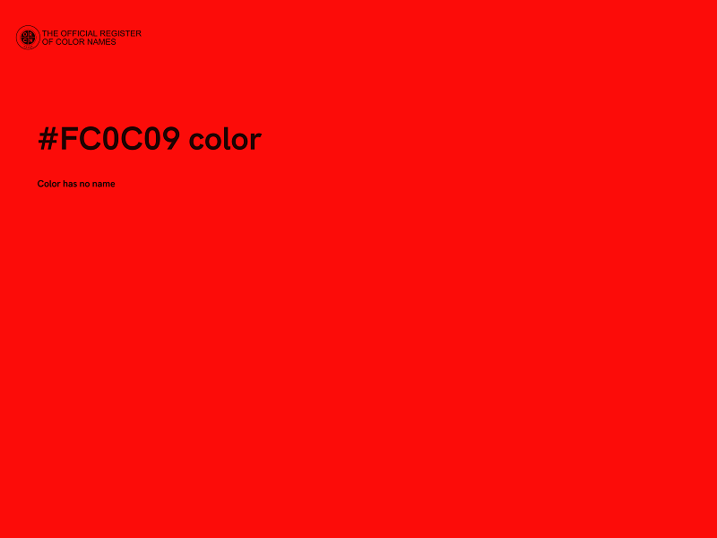 #FC0C09 color image