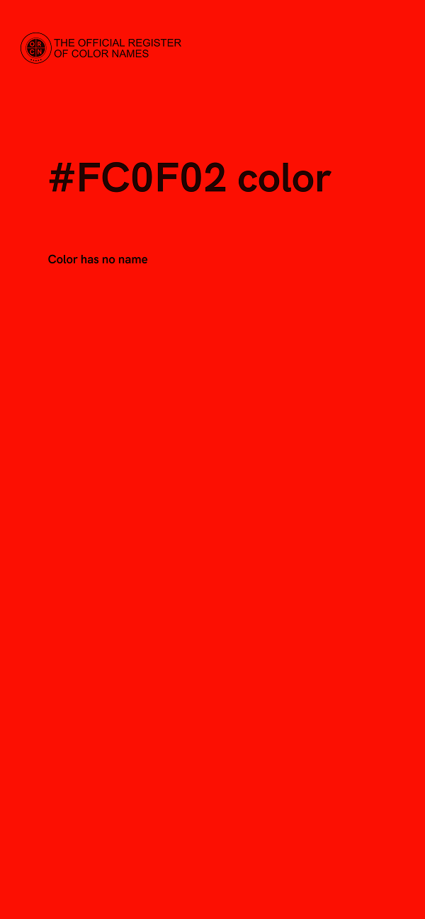 #FC0F02 color image