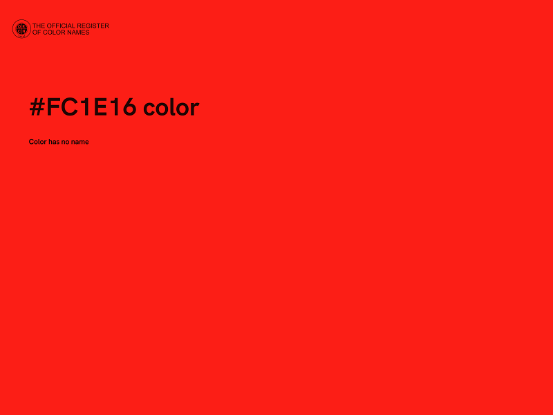 #FC1E16 color image