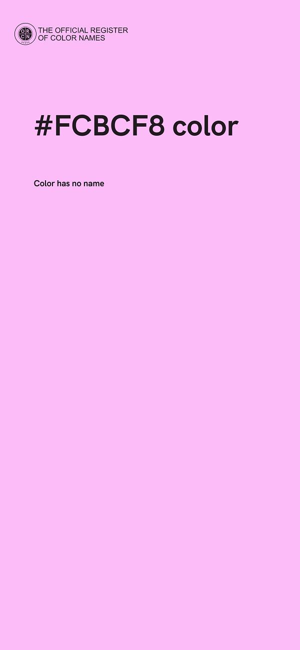 #FCBCF8 color image
