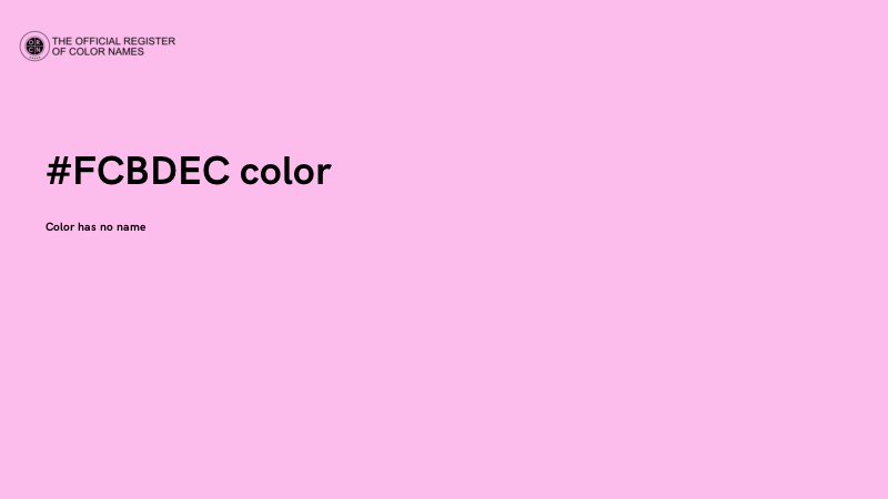 #FCBDEC color image