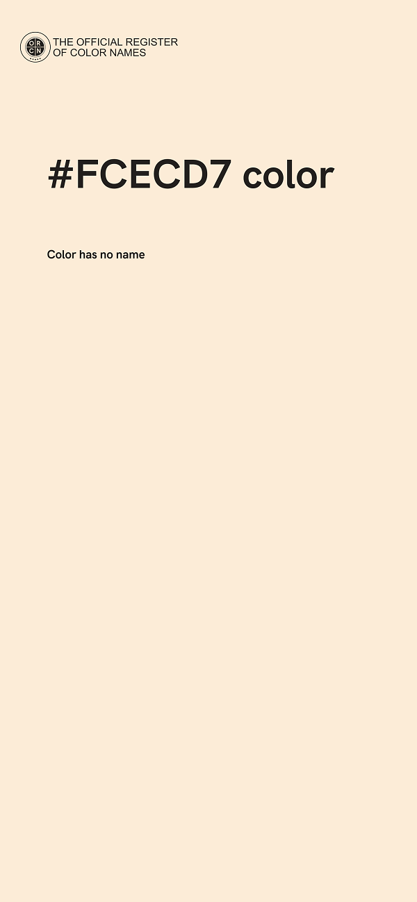 #FCECD7 color image