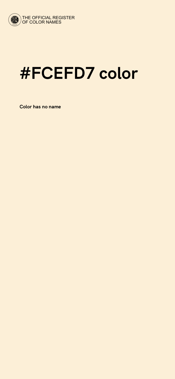 #FCEFD7 color image
