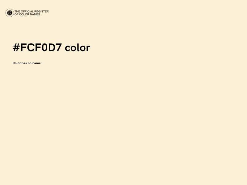 #FCF0D7 color image