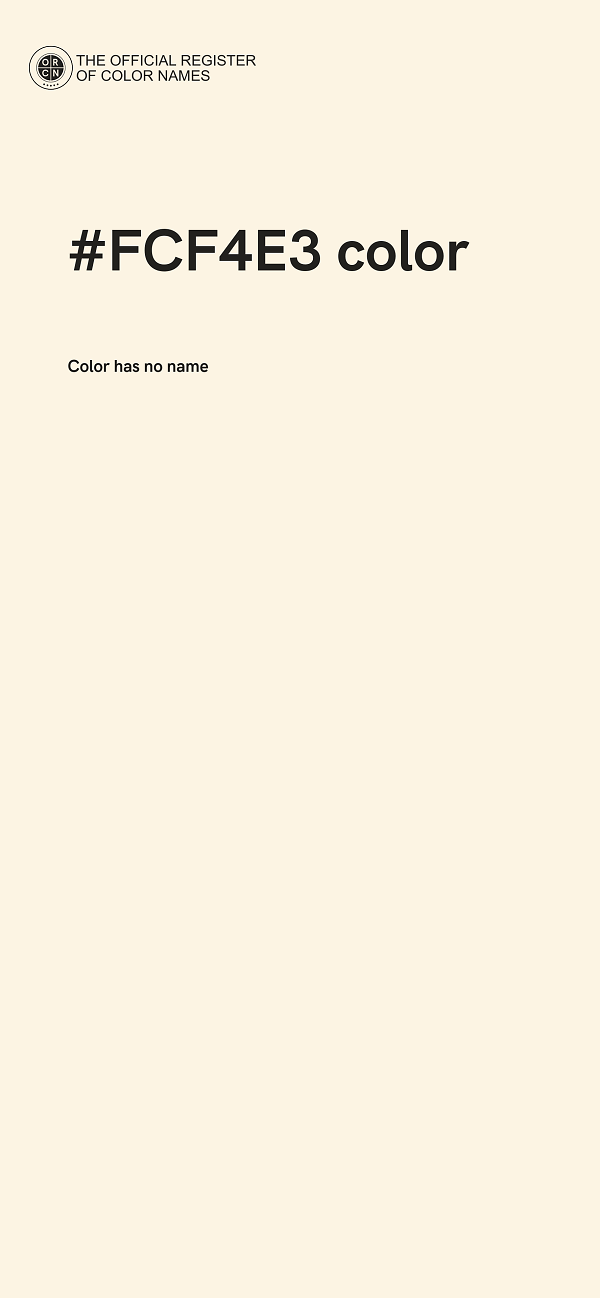 #FCF4E3 color image