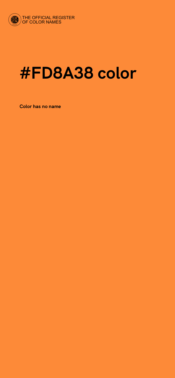 #FD8A38 color image