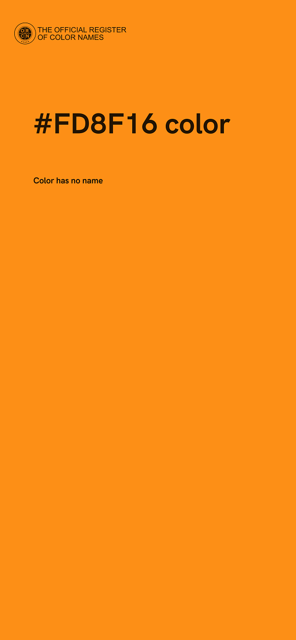#FD8F16 color image