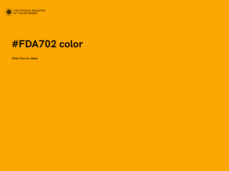 #FDA702 color image