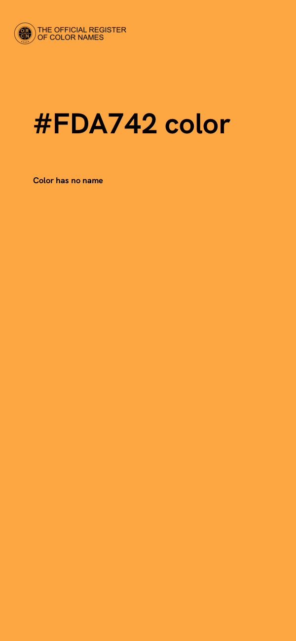#FDA742 color image