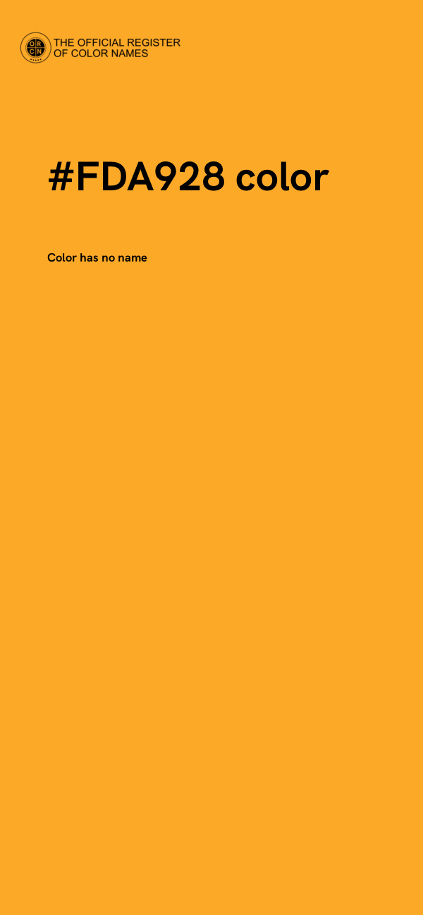 #FDA928 color image