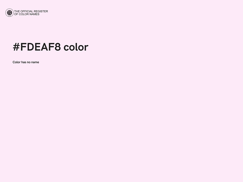 #FDEAF8 color image