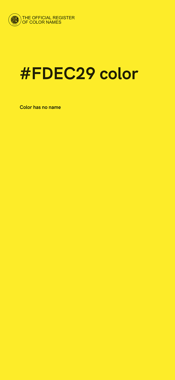 #FDEC29 color image