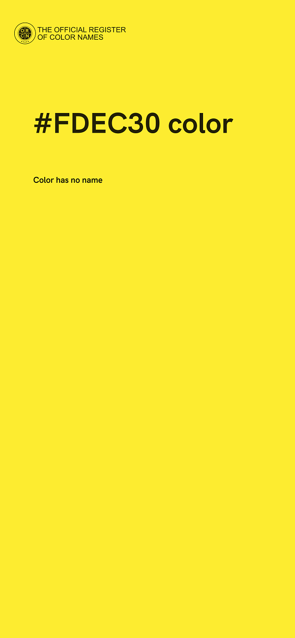 #FDEC30 color image