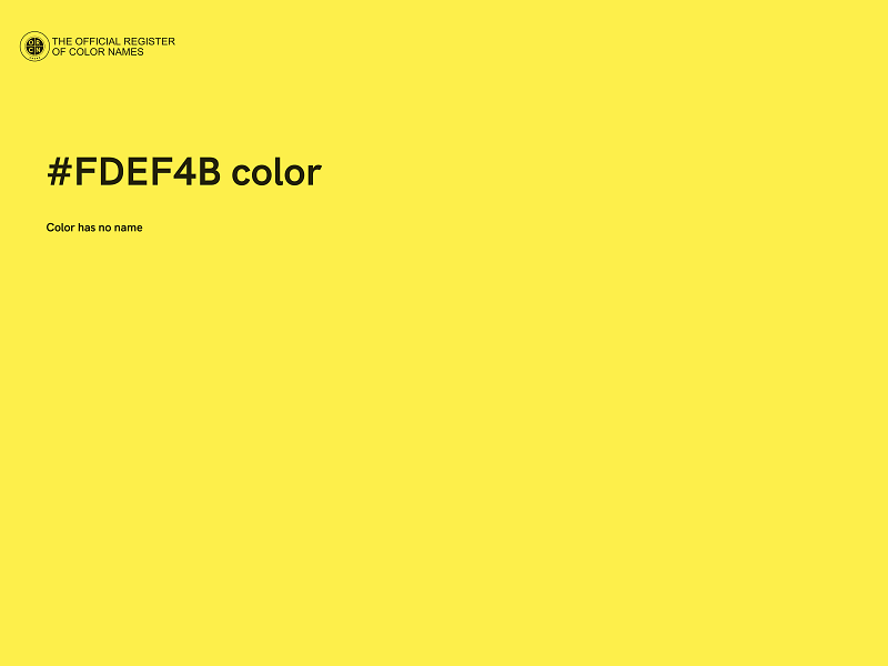 #FDEF4B color image