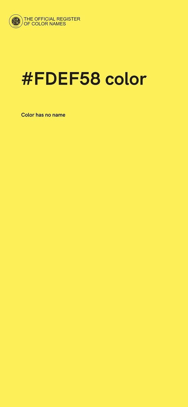 #FDEF58 color image