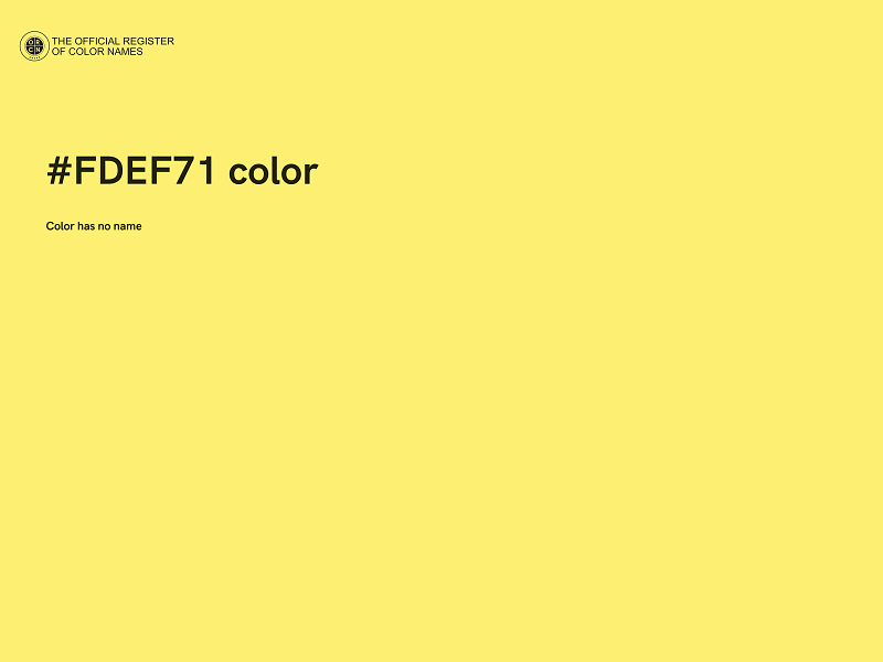 #FDEF71 color image