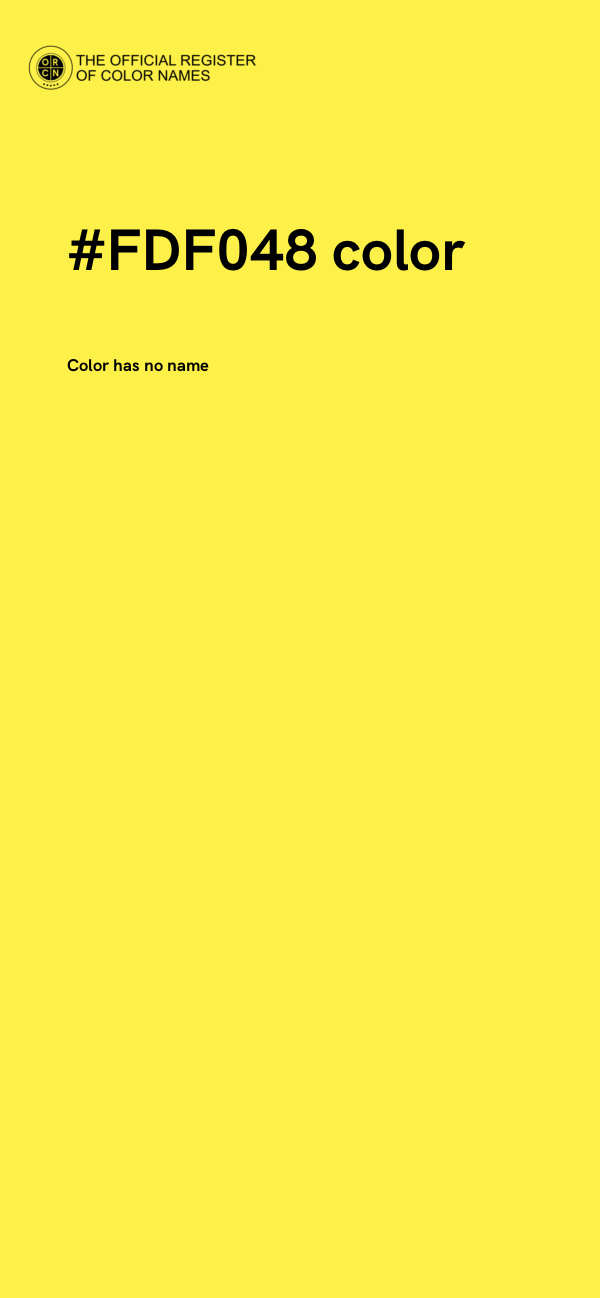 #FDF048 color image