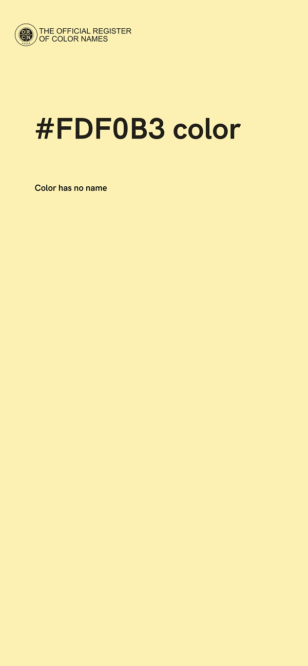 #FDF0B3 color image