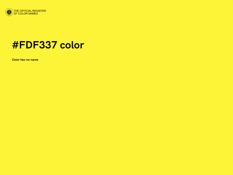 #FDF337 color image