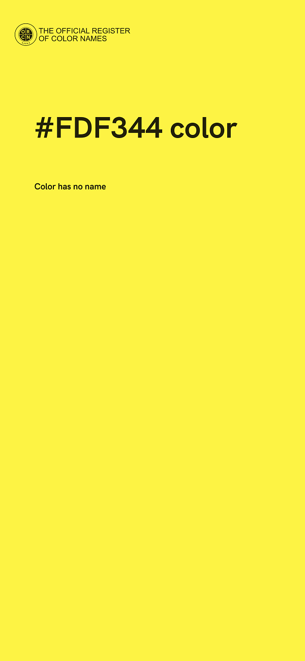 #FDF344 color image