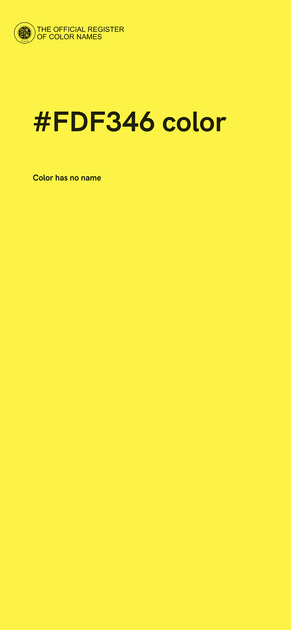 #FDF346 color image
