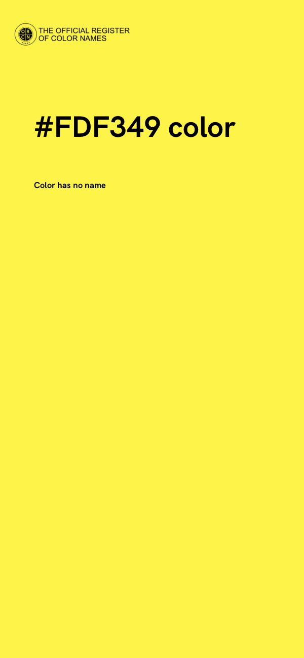 #FDF349 color image