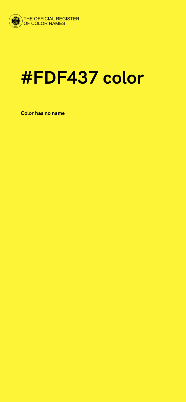 #FDF437 color image