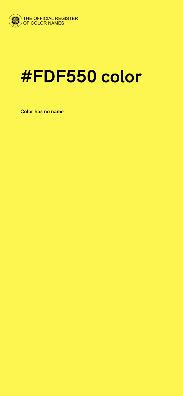 #FDF550 color image