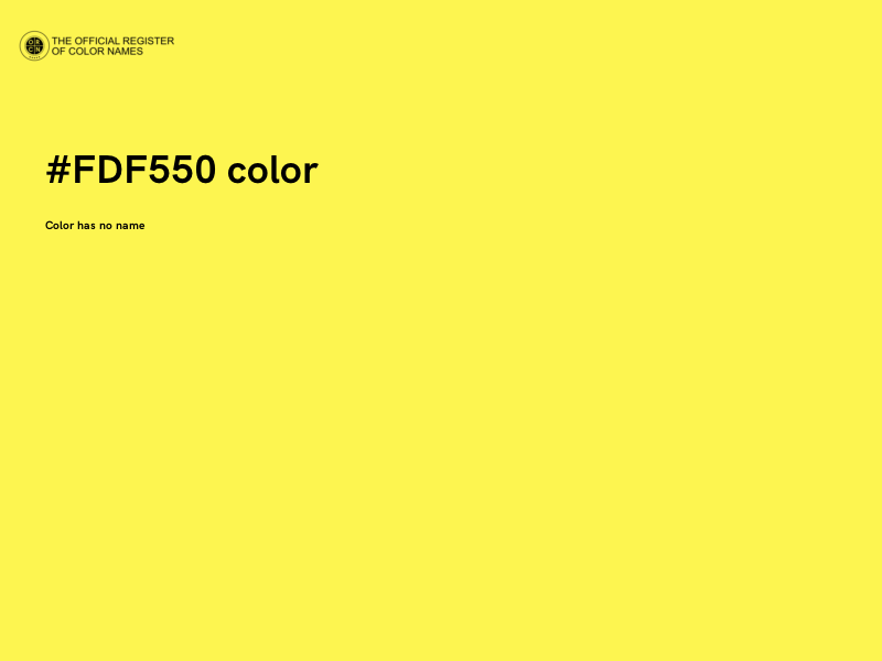 #FDF550 color image