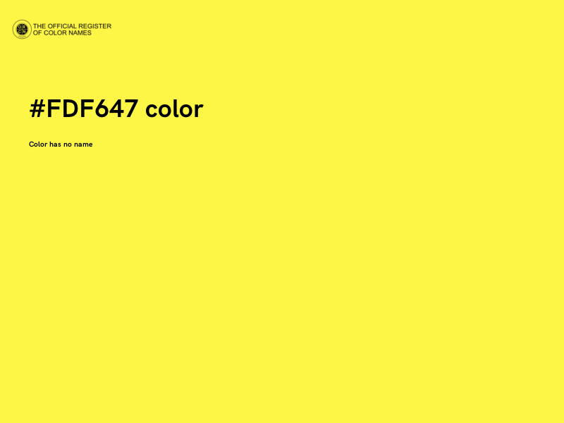 #FDF647 color image