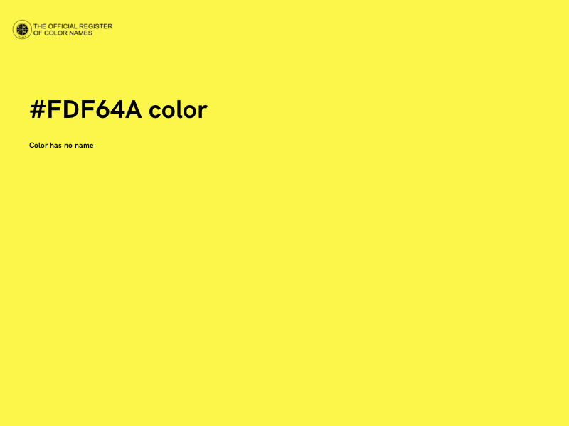 #FDF64A color image