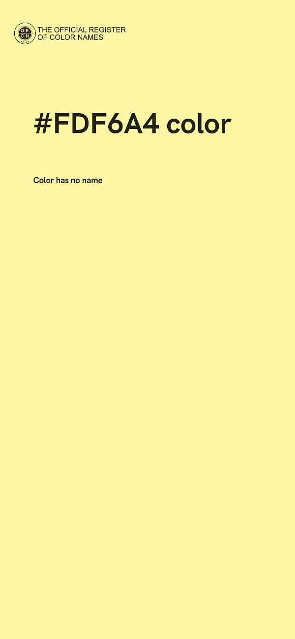 #FDF6A4 color image