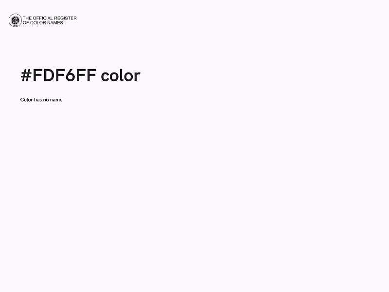 #FDF6FF color image