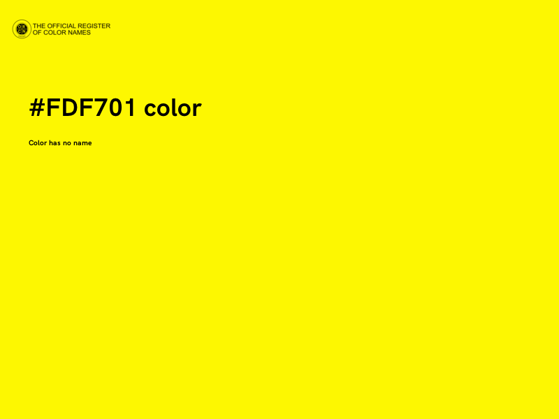 #FDF701 color image