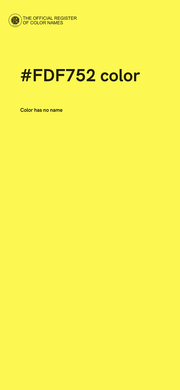#FDF752 color image