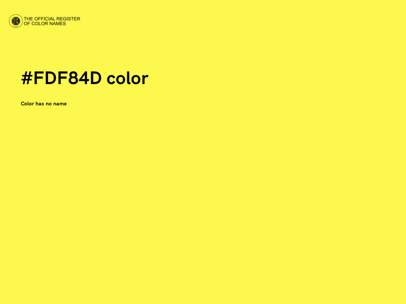 #FDF84D color image