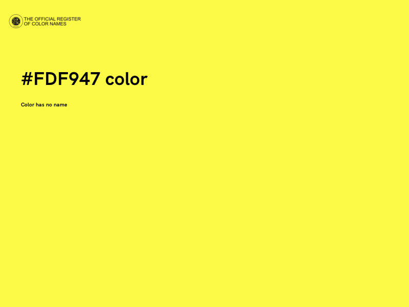 #FDF947 color image