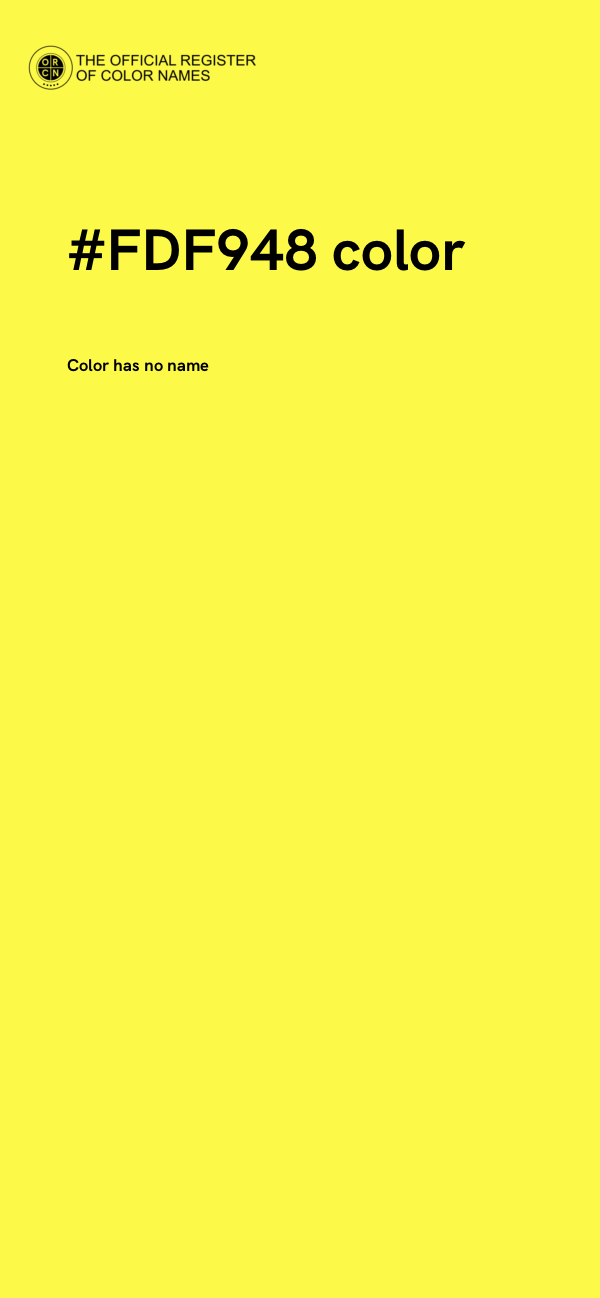 #FDF948 color image
