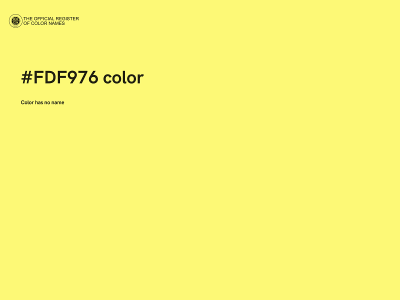 #FDF976 color image