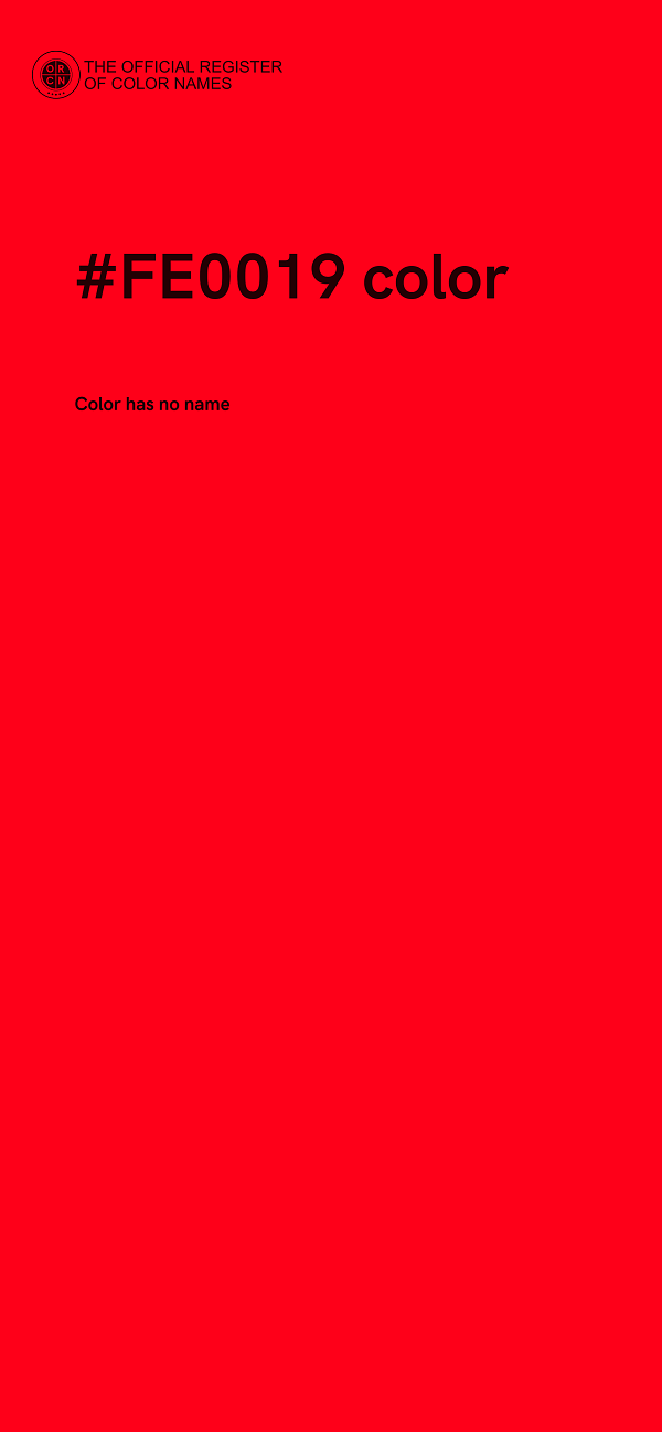 #FE0019 color image