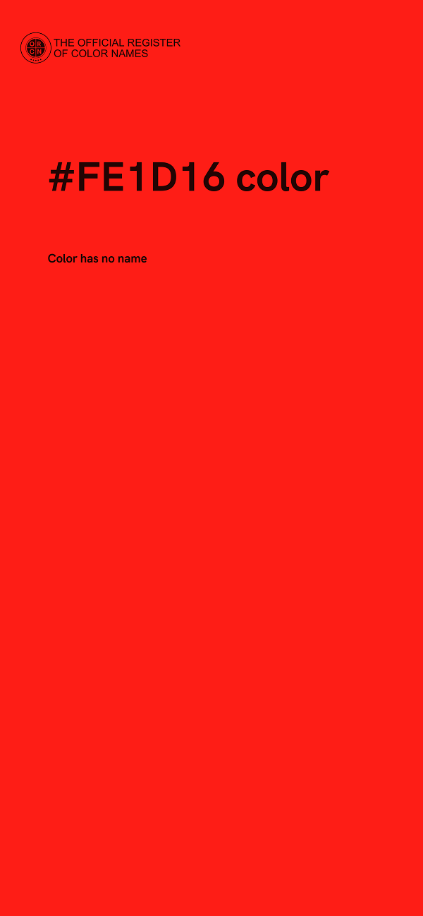 #FE1D16 color image
