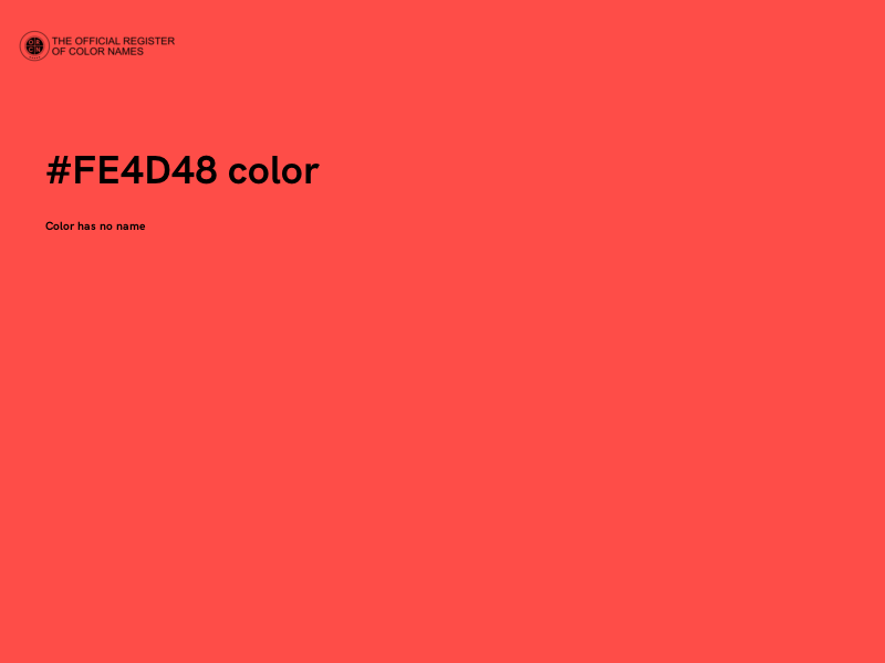 #FE4D48 color image
