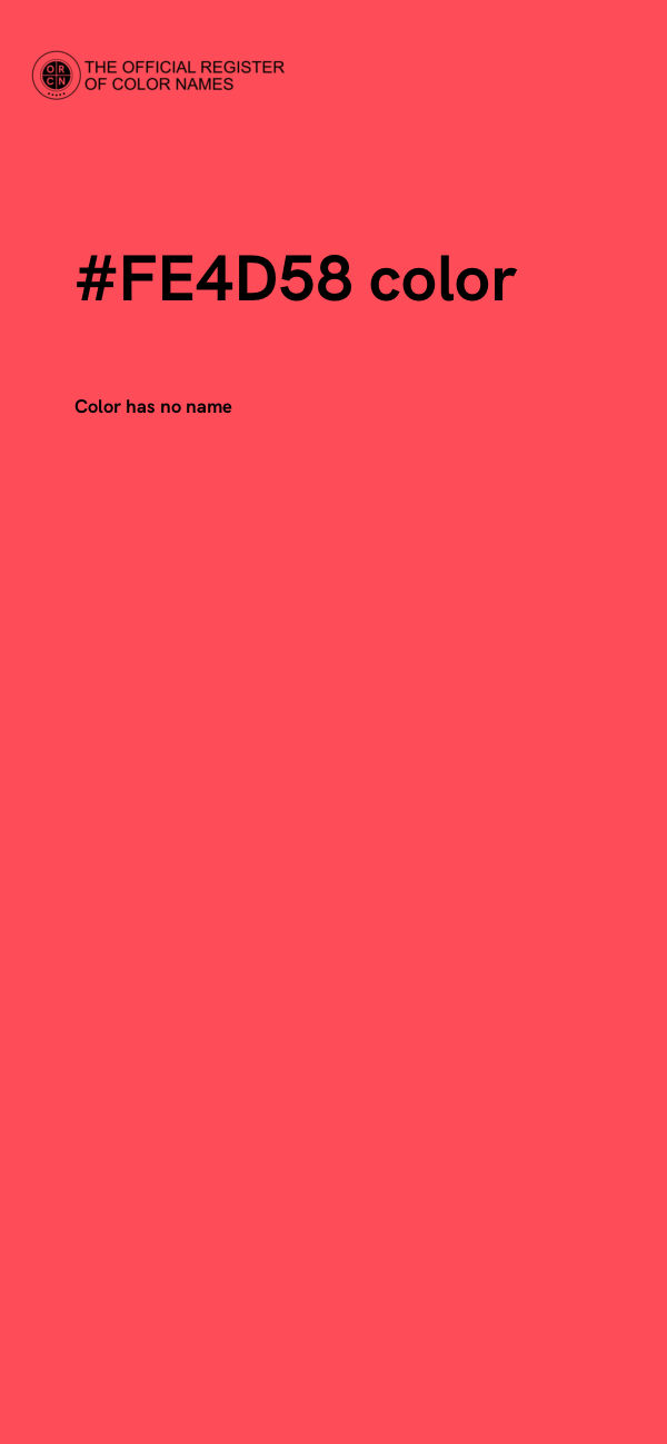 #FE4D58 color image
