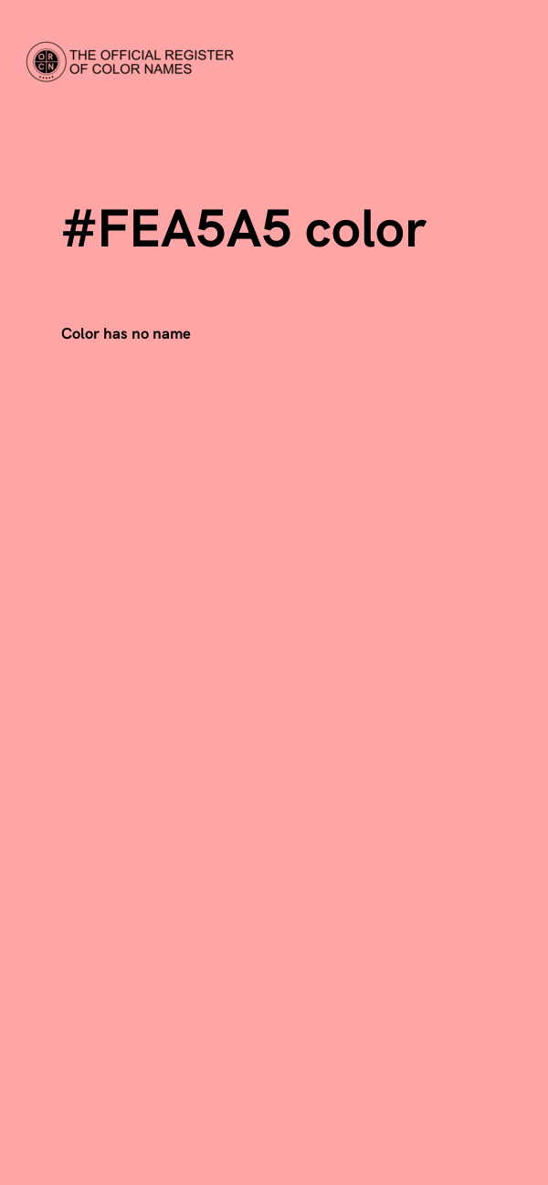#FEA5A5 color image
