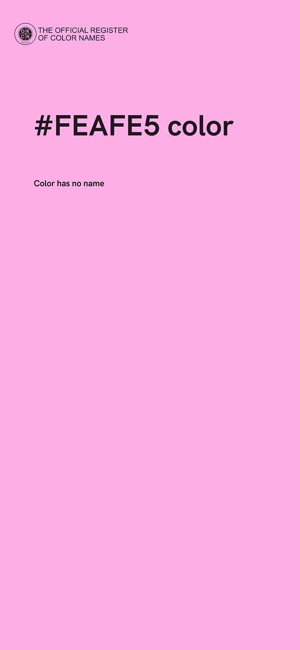#FEAFE5 color image