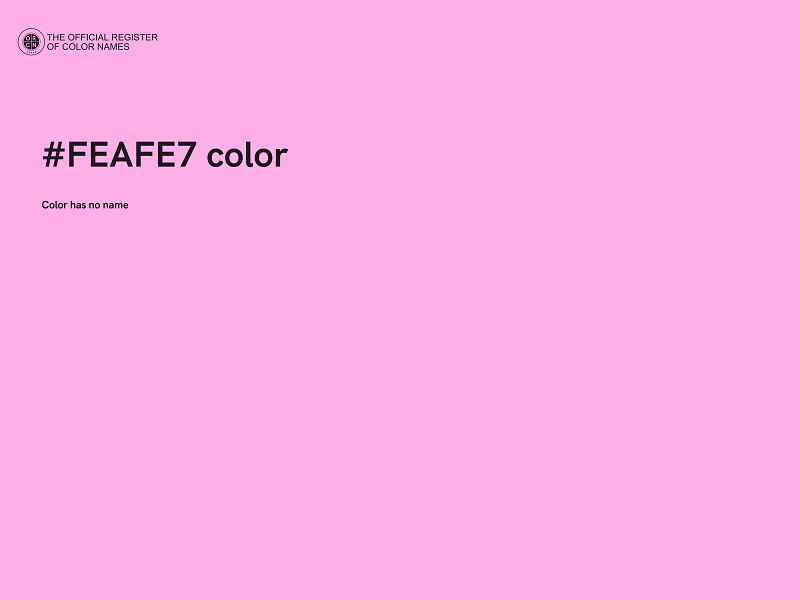 #FEAFE7 color image