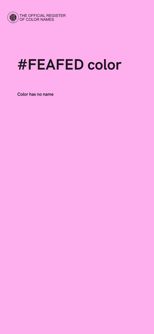#FEAFED color image